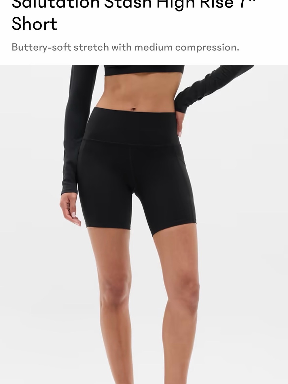 Athleta Black Salutation Stash Pocket II 7” Shorts - XS